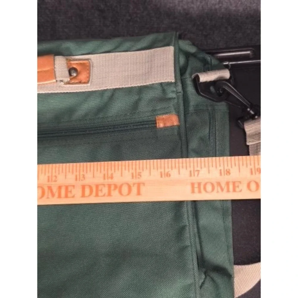Vintage GTE Green Canvas Messenger‎ Bag Laptop Briefcase Work Commuter Bag 18x13
